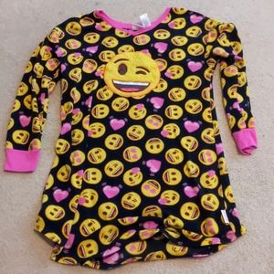 Emoji black, pink, and yellow pajama dress in size small/medium